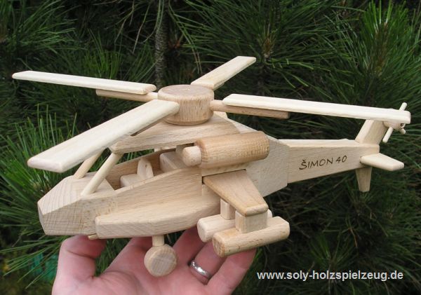 Spielzeug Hubschrauber aus Holz fur Kinder