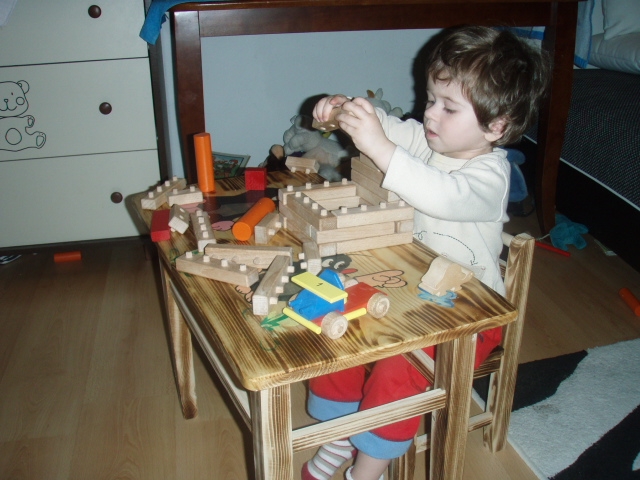 Holz Natur-Bausteine Haus 