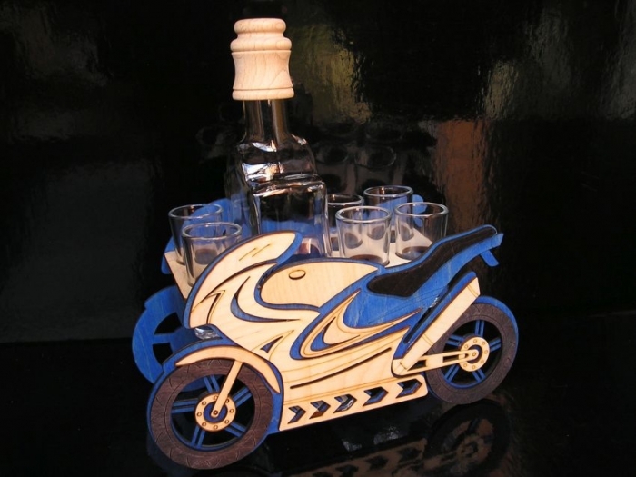 Sportmotorrad Geschenkflasche