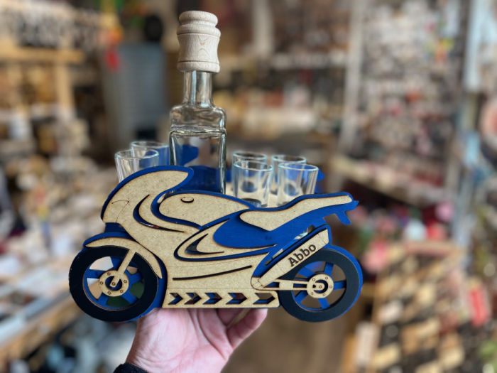 Sportmotorrad Geschenk Flasche